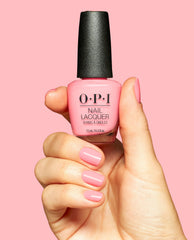Bathtime Bubbly Fizzy Pink Nail Polish Hand and Product