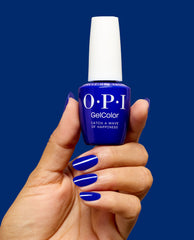 Catch a Wave of Happiness Royal Blue Gel Nail Polish Hand and Product