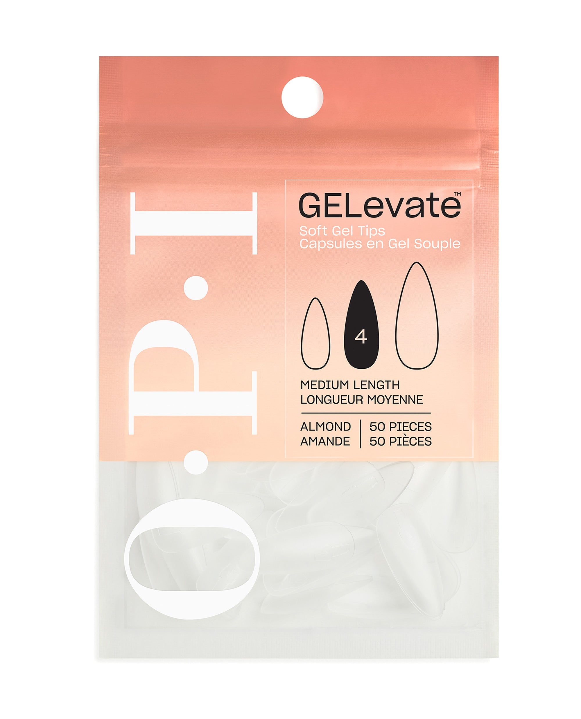 GELevate™ Soft Gel Tips Refill Pack - Almond Shape Medium Length