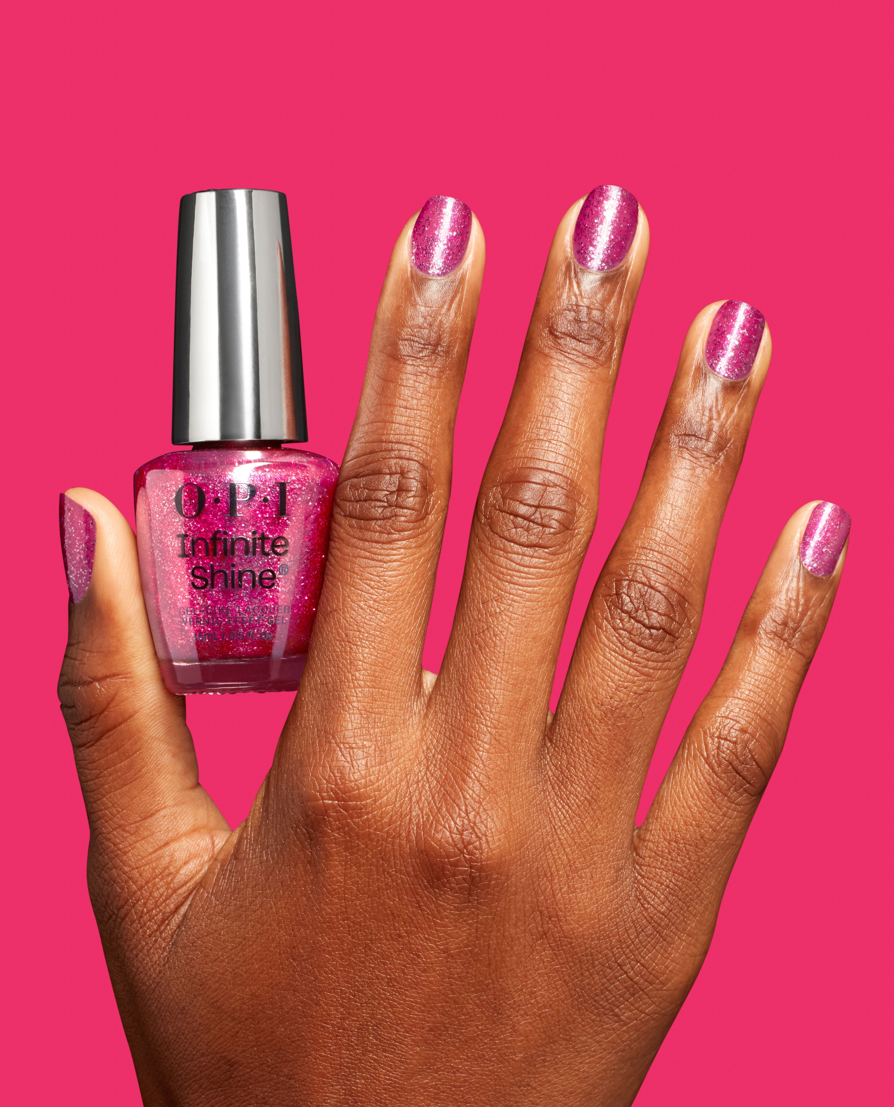 Candy 4 My Sweet Tart Pink Long-lasting Nail Polish Hand and Bottle