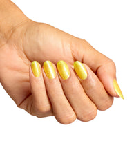 Paintin' on Sunshine! Vivid Yellow Shimmer Nail Polish Mani