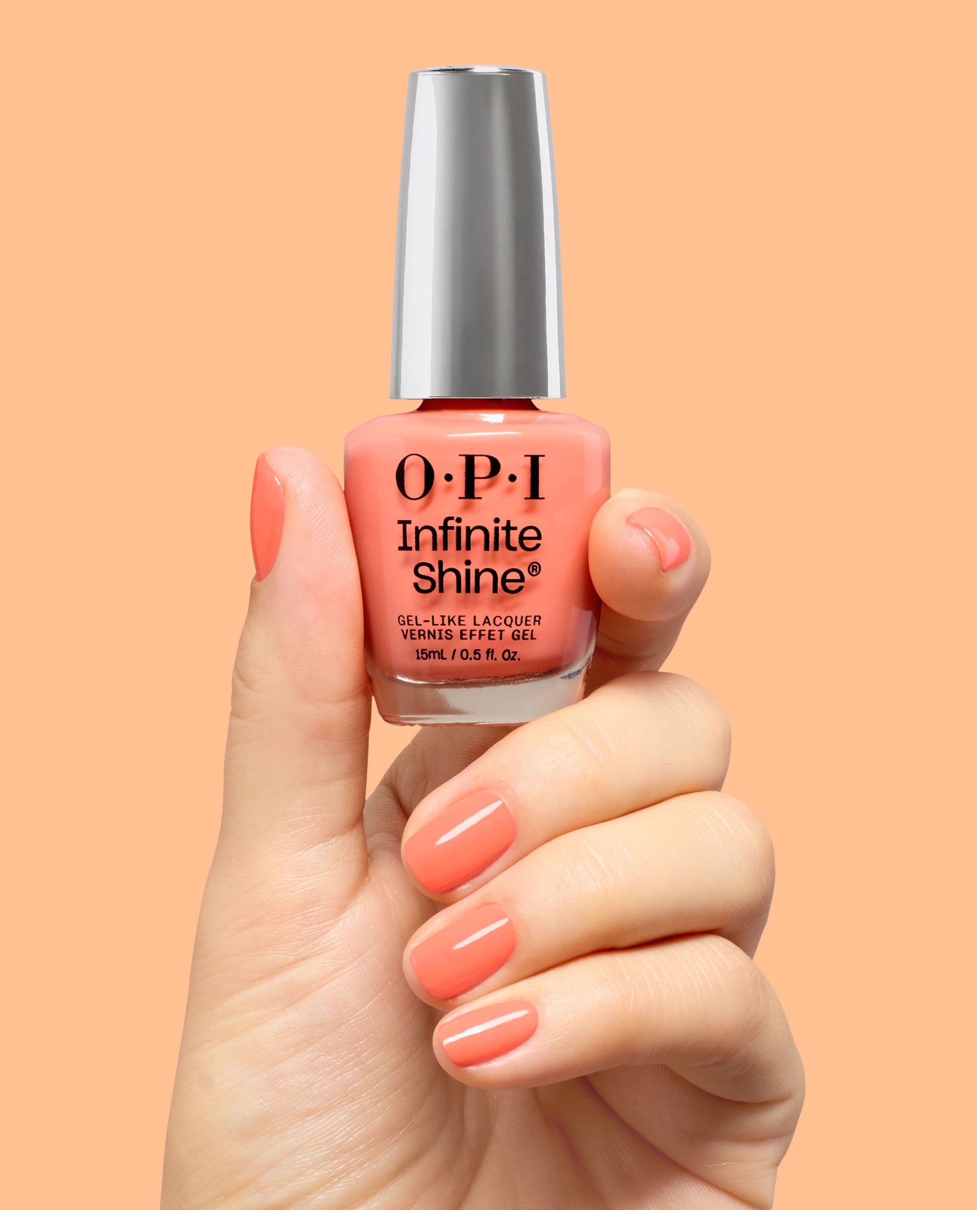 You’re One in a Melon Bright Orange Long Lasting Nail Polish Hand and Product